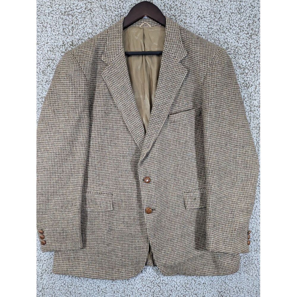 Vintage Levi Strauss Tailored Classic Blazer Men 44R Brown Wool Tweed 2 Button